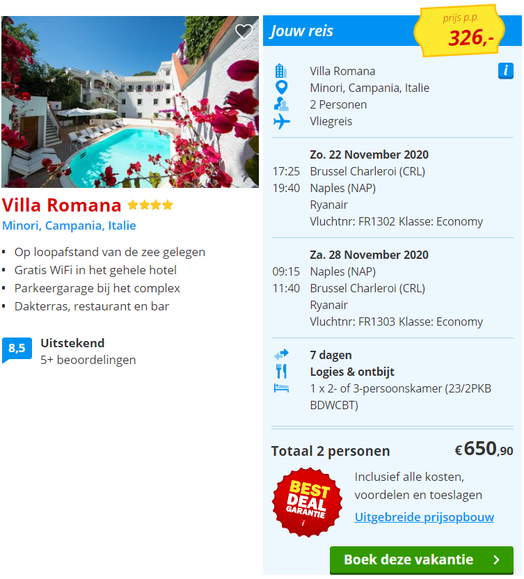 vakantie amalfikust sunweb